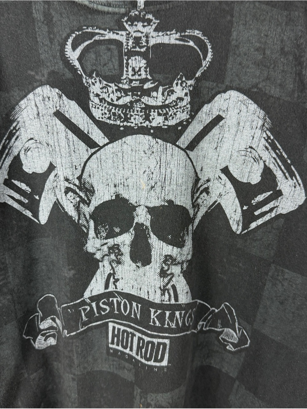 Mens Y2K Hot Rod Clothing Piston King Skull Grunge Punk Shirt Size M - Picture 3 of 8
